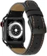 Apple Watch 41MM / 40MM / 38MM Bandje Echt Leer met Crackle Textuur Zwart afbeelding 2