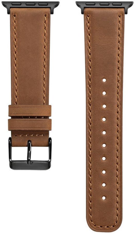Apple Watch 41MM / 40MM / 38MM Bandje Echt Leer met Crackle Textuur Bruin afbeelding 4
