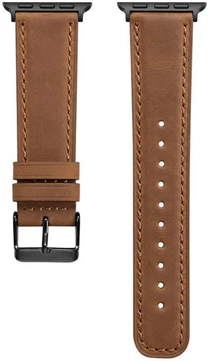 Apple Watch 41MM / 40MM / 38MM Bandje Echt Leer met Crackle Textuur Bruin afbeelding 4