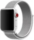 Apple Watch 45MM / 44MM / 42MM Bandje Nylon met Klittenband Grijs/Wit afbeelding 1