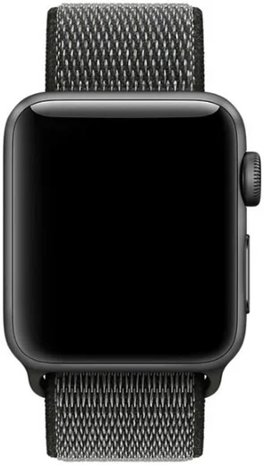 Apple Watch 45MM / 44MM / 42MM Bandje Nylon met Klittenband Grijs/Groen afbeelding 2