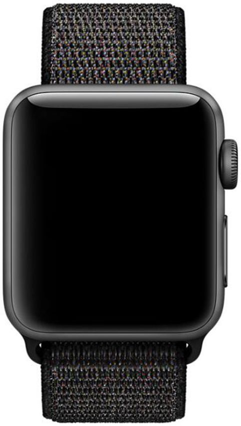 Apple Watch 41MM / 40MM / 38MM Bandje met Nylon Klittenband Zwart afbeelding 2