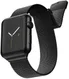 Raptic Hybrid Mesh Apple Watch 45MM / 44MM / 42MM Bandje RVS Kunstleer Zwart afbeelding 1
