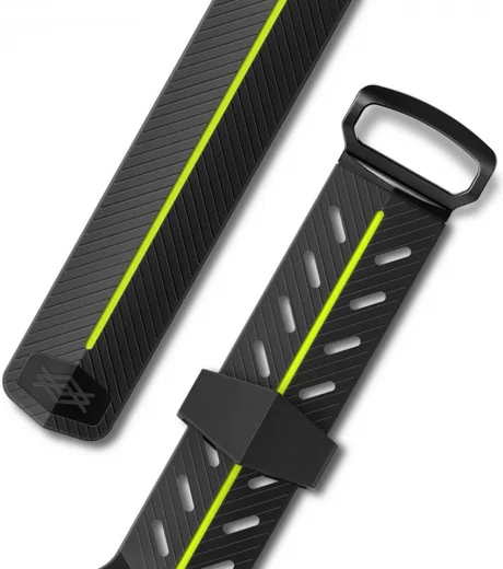 Raptic Action Apple Watch 45MM / 44MM / 42MM Bandje Siliconen Zwart / Groen afbeelding 4