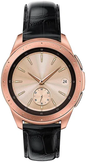 Universeel Smartwatch 20MM Bandje - Echt Leer met Krokodil Textuur - Zwart afbeelding 2