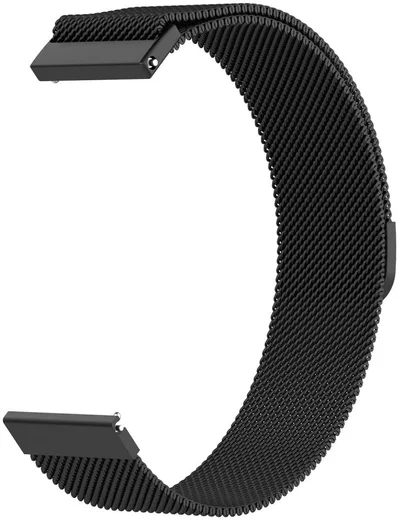 Universeel Smartwatch 22MM Bandje - Milanees - Roestvrij Staal - Zwart afbeelding 3