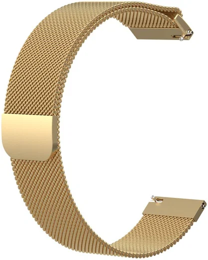 Universeel Smartwatch 22MM Bandje Milanese Roestvrij Staal Goud afbeelding 2