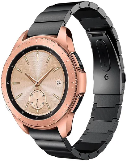Universeel Smartwatch 20MM Bandje Luxe Schakels Roestvrij Staal Zwart afbeelding 1