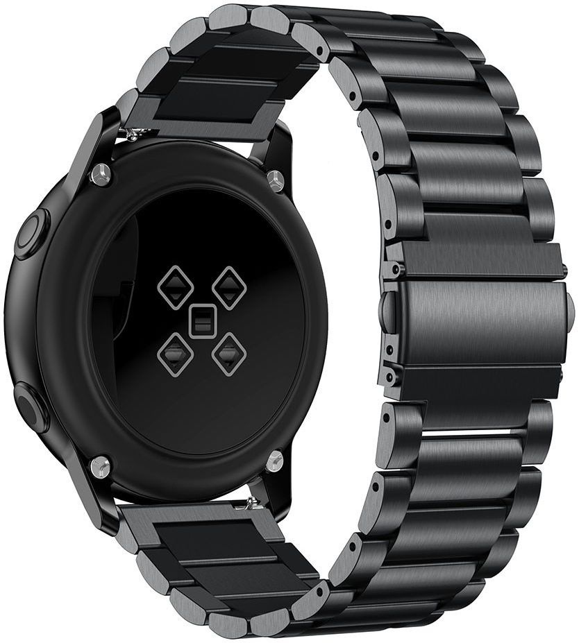 Universeel Smartwatch 20MM Bandje - Roestvrij Staal - met Schakels - Zwart afbeelding 2