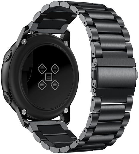 Universeel Smartwatch 20MM Bandje - Roestvrij Staal - met Schakels - Zwart afbeelding 2