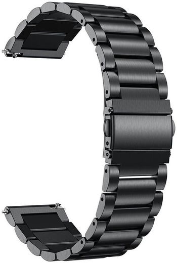 Universeel Smartwatch 20MM Bandje - Roestvrij Staal - met Schakels - Zwart afbeelding 4