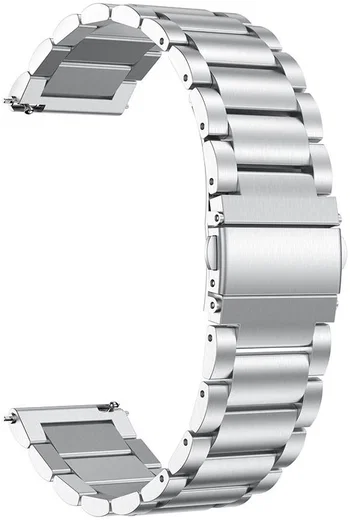 Universeel Smartwatch 20MM Bandje - Roestvrij Staal - met Schakels - Zilver afbeelding 4