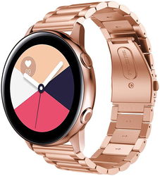 Universeel Smartwatch 20MM Bandje - Roestvrij Staal - met Schakels - Roze afbeelding