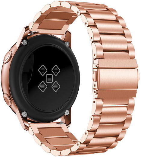 Universeel Smartwatch 20MM Bandje - Roestvrij Staal - met Schakels - Roze afbeelding 2