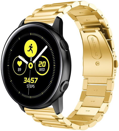 Universeel Smartwatch 20MM Bandje - Roestvrij Staal - met Schakels - Goud afbeelding 1