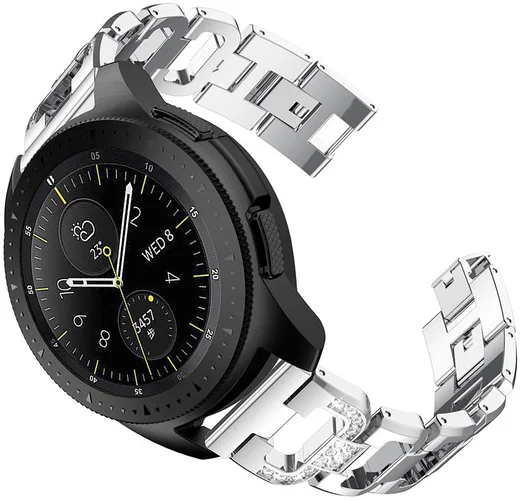 Universeel Smartwatch 20MM Bandje RVS met Diamant Design Zilver afbeelding 1