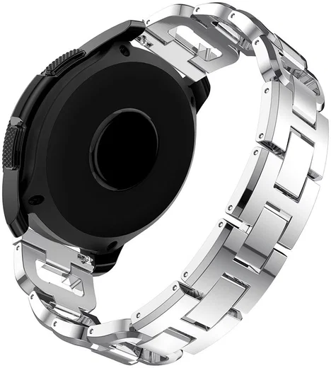 Universeel Smartwatch 20MM Bandje RVS met Diamant Design Zilver afbeelding 2