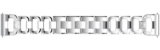 Universeel Smartwatch 20MM Bandje RVS met Diamant Design Zilver afbeelding 5