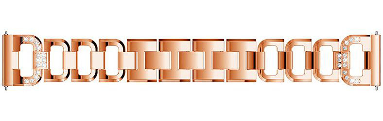 Universeel Smartwatch 20MM Bandje - RVS - met Diamant Design - Roze Goud afbeelding 5