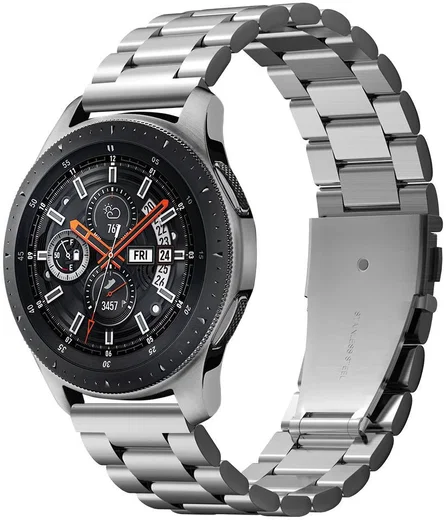 Spigen Modern Fit - Universeel Smartwatch 22MM Bandje - RVS - Zilver afbeelding 1