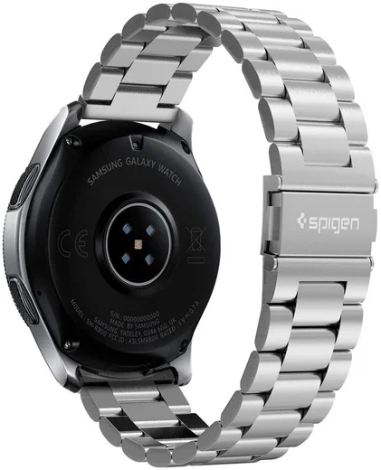 Spigen Modern Fit - Universeel Smartwatch 22MM Bandje - RVS - Zilver afbeelding 2