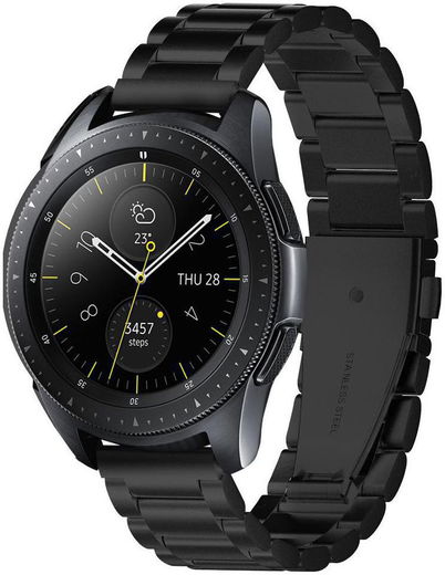 Spigen Modern Fit Universeel Smartwatch 20MM Bandje RVS Zwart afbeelding 1