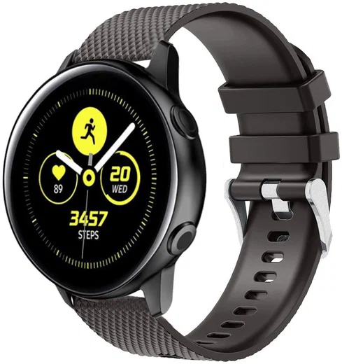 Universeel Smartwatch 20MM Bandje Siliconen met Gesp Sluiting Zwart afbeelding 1