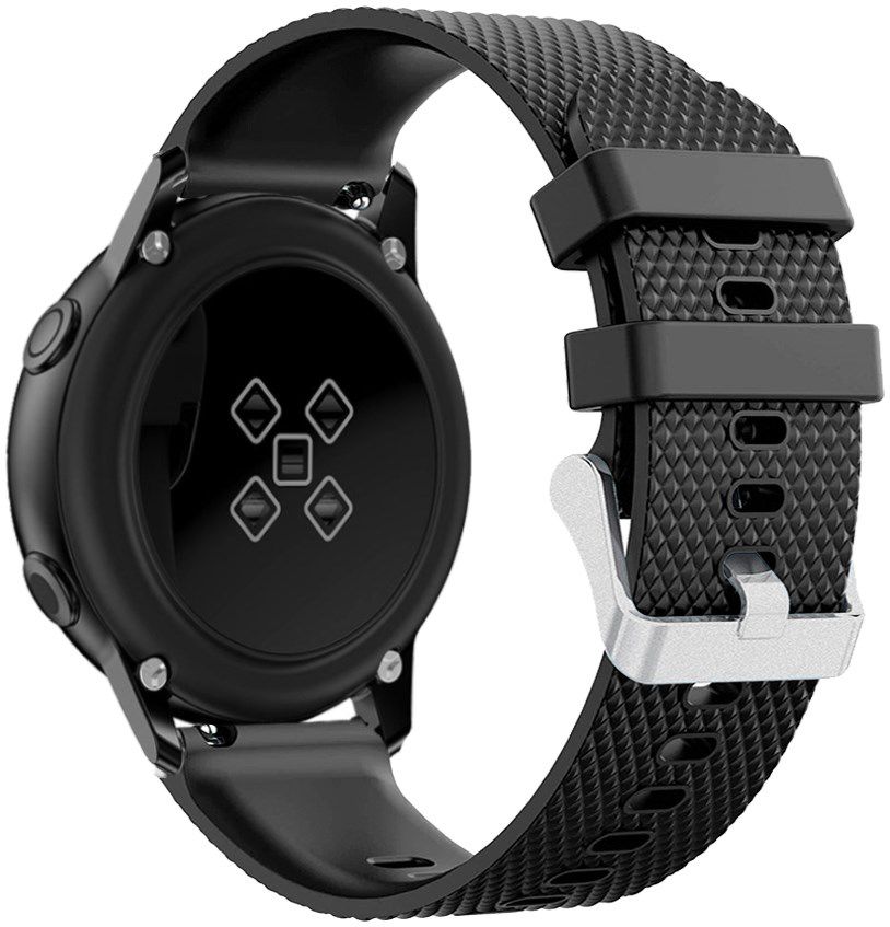 Universeel Smartwatch 20MM Bandje Siliconen met Gesp Sluiting Zwart afbeelding 2