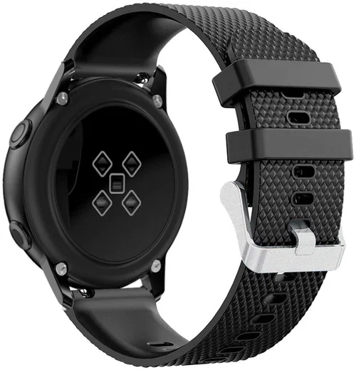 Universeel Smartwatch 20MM Bandje Siliconen met Gesp Sluiting Zwart afbeelding 2
