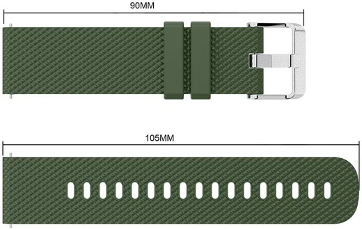 Universeel Smartwatch 20MM Bandje Siliconen met Gesp Sluiting Groen afbeelding 3