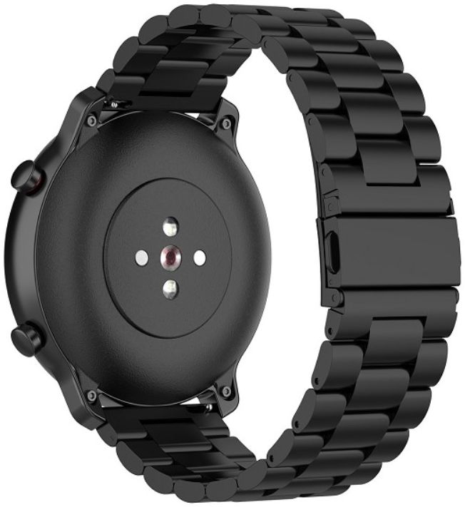 Universeel Smartwatch 20MM Bandje - Schakels Roestvrij Staal - Zwart afbeelding 2