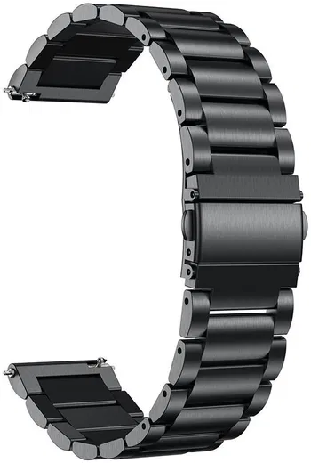 Universeel Smartwatch 20MM Bandje - Schakels Roestvrij Staal - Zwart afbeelding 6