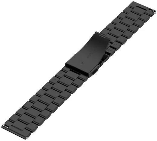 Universeel Smartwatch 20MM Bandje - Schakels Roestvrij Staal - Zwart afbeelding 8