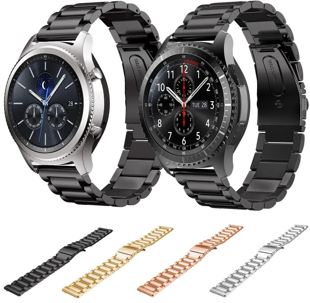 Universeel Smartwatch 20MM Bandje - Schakels Roestvrij Staal - Zwart afbeelding 12