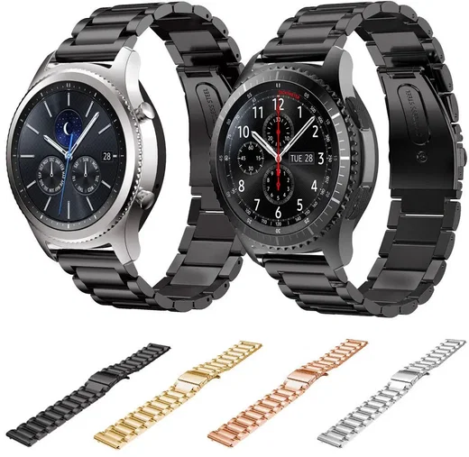 Universeel Smartwatch 20MM Bandje - Schakels Roestvrij Staal - Zwart afbeelding 12