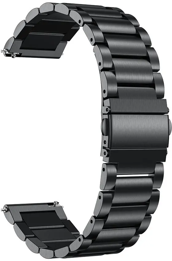 Universeel Smartwatch 20MM Bandje - Schakels Roestvrij Staal - Zwart afbeelding 9