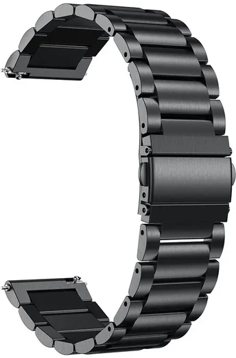 Universeel Smartwatch 20MM Bandje - Schakels Roestvrij Staal - Zwart afbeelding 9