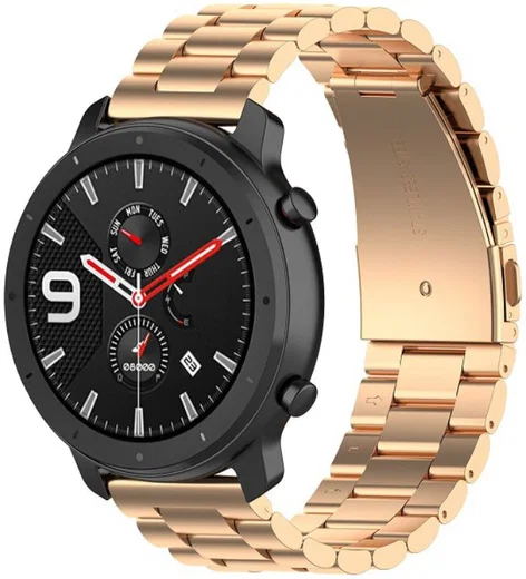 Universeel Smartwatch 20MM Bandje Schakels Roestvrij Staal Roze Goud afbeelding 1