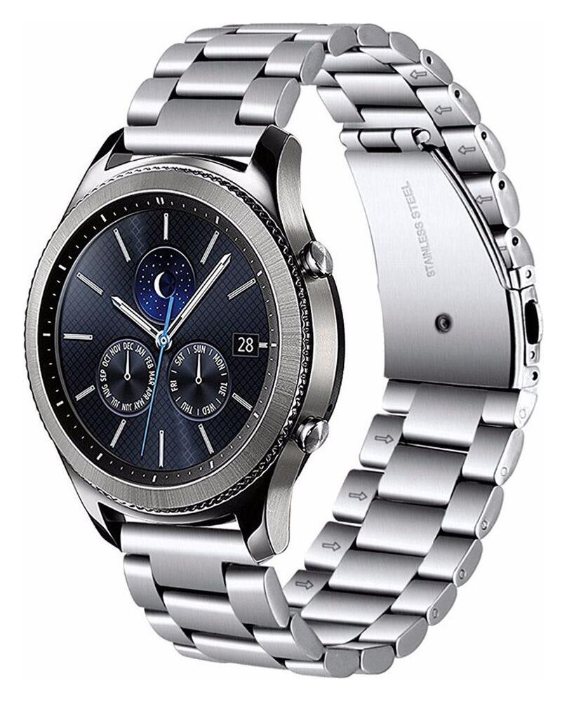 Universeel Smartwatch 20MM Bandje - Schakels Roestvrij Staal - Zilver afbeelding 3