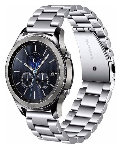 Universeel Smartwatch 20MM Bandje - Schakels Roestvrij Staal - Zilver afbeelding 3