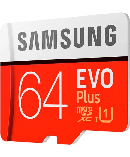 Samsung EVO Plus MicroSDXC memorycard met Adapter 64GB Rood afbeelding 2
