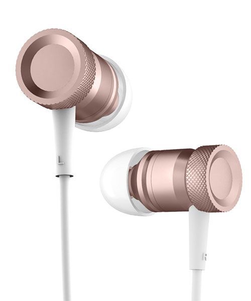 Rock Mula In-Ear Oortjes Telefoon / Smartphone Headset Roze Goud afbeelding 1