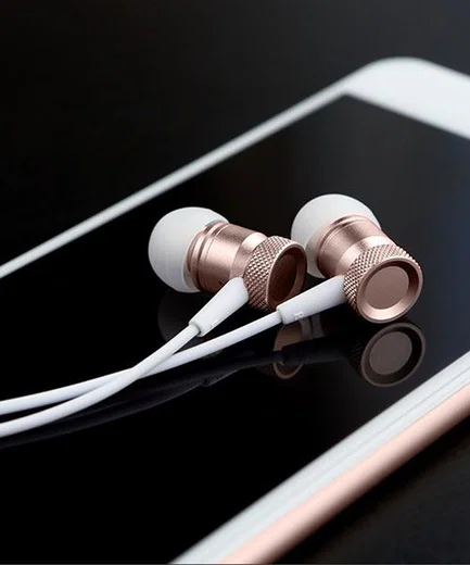 Rock Mula In-Ear Oortjes Telefoon / Smartphone Headset Roze Goud afbeelding 2