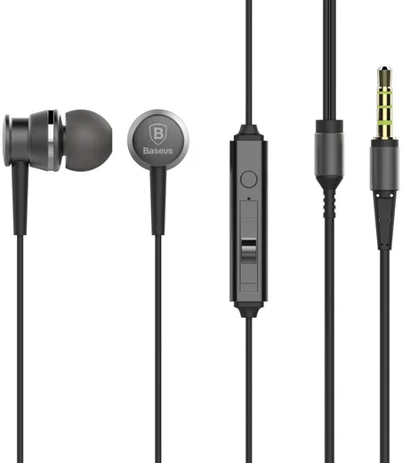 Baseus Lark Universele Bedrade In-Ear Oordopjes 3.5mm Jack Grijs afbeelding 1