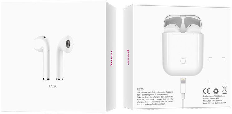 Hoco ES26 Plus True Wireless Headset met Oplaadhoesje Wit afbeelding 14