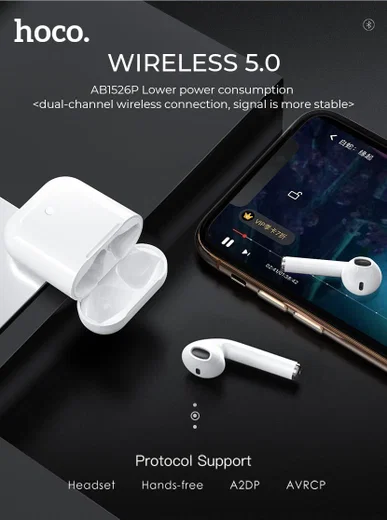Hoco ES26 Plus True Wireless Headset met Oplaadhoesje Wit afbeelding 16