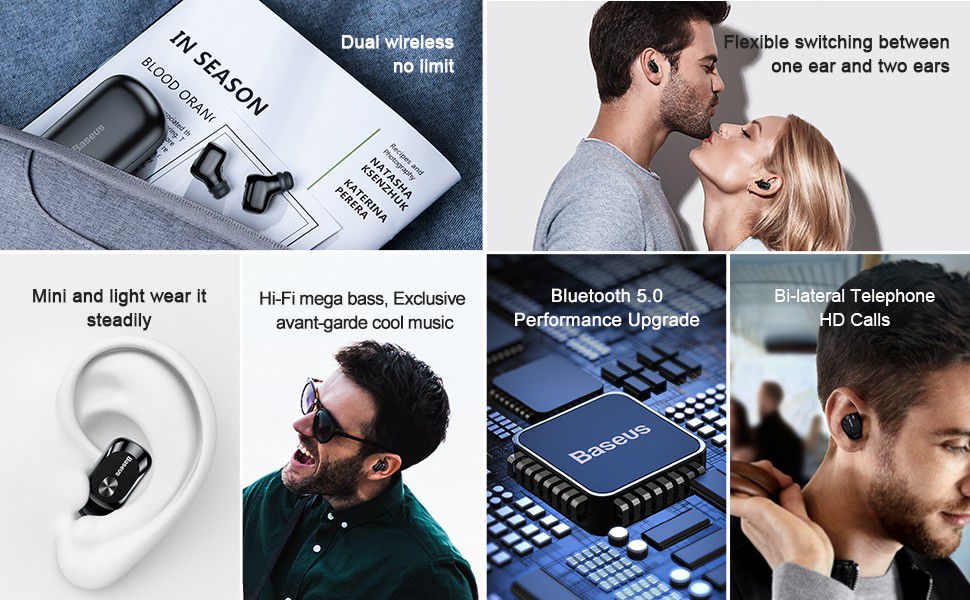 Baseus Encok W01 Draadloze Oordopjes True Wireless Headset Zwart afbeelding 12