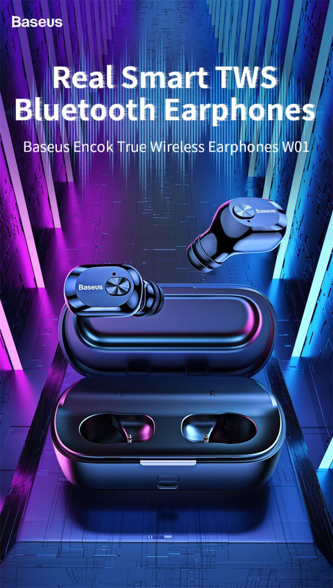 Baseus Encok W01 Draadloze Oordopjes True Wireless Headset Zwart afbeelding 13
