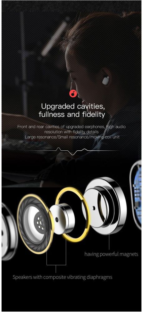 Baseus Encok W02 True Wireless Headset Zwart afbeelding 21