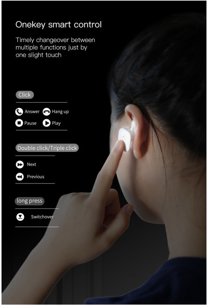 Baseus Encok W02 True Wireless Headset Zwart afbeelding 6